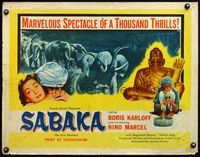 4v841 SABAKA 1/2sh '54 you'll never forget Boris Karloff or the 150 thundering elephants!