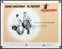 4v851 SCARECROW 1/2sh '73 cool artwork of Gene Hackman with cigar & young Al Pacino!