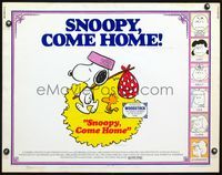 4v871 SNOOPY COME HOME 1/2sh '72 Peanuts, Charlie Brown, great image of Snoopy & Woodstock!