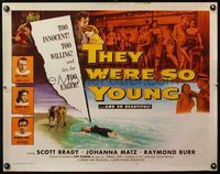 4v917 THEY WERE SO YOUNG 1/2sh '55 Scott Brady, Raymond Burr, bad teenagers far too willing!