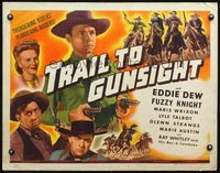 4v940 TRAIL TO GUNSIGHT 1/2sh '44 cowboy Eddie Dew pointing two guns vs plundering raiders!