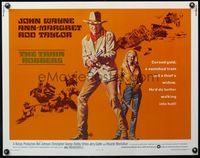 4v941 TRAIN ROBBERS 1/2sh '73 great full-length art of cowboy John Wayne & Ann-Margret!
