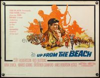 4v957 UP FROM THE BEACH 1/2sh '65 artwork of Normandy on D-Day plus one, Cliff Robertson!