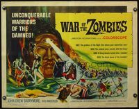 4v968 WAR OF THE ZOMBIES 1/2sh '65 John Drew Barrymore vs unconquerable warriors of the damned!