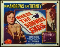 4v976 WHERE THE SIDEWALK ENDS 1/2sh R55 Dana Andrews, super sexy Gene Tierney, Otto Preminger noir!