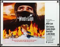 4v983 WIND & THE LION 1/2sh '75 art of Sean Connery & Candice Bergen, directed by John Milius!