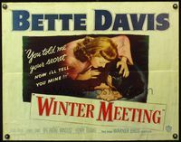 4v987 WINTER MEETING style B 1/2sh '48 Bette Davis was never happier to be next to Jim Davis!