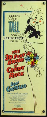 4w006 30 FOOT BRIDE OF CANDY ROCK insert '59 great wacky art of Costello, the tall and short of it!