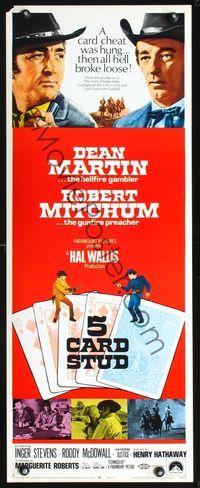 4w008 5 CARD STUD insert '68 cowboys Dean Martin & Robert Mitchum play poker!