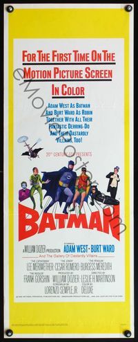 4w044 BATMAN insert '66 DC Comics, great image of Adam West & Burt Ward w/villains!