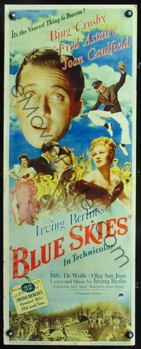 4w076 BLUE SKIES insert '46 dancing Fred Astaire & Bing Crosby, Joan Caulfield, Irving Berlin!