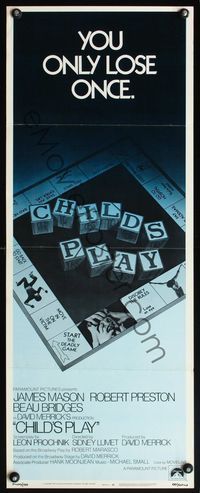 4w109 CHILD'S PLAY insert '73 directed by Sidney Lumet, cool board game image!
