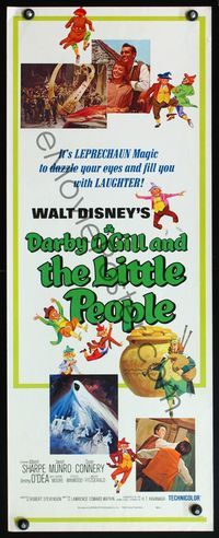 4w127 DARBY O'GILL & THE LITTLE PEOPLE insert R77 Disney, Sean Connery, it's leprechaun magic!