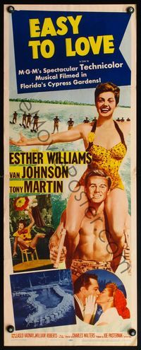 4w149 EASY TO LOVE insert '53 sexy swimmer Esther Williams rides on Van Johnson's shoulders!
