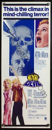 4w158 EYE OF THE DEVIL insert '67 Deborah Kerr, David Niven, Sharon Tate, mind-chilling terror!