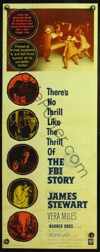 4w165 FBI STORY insert '59 images of detective Jimmy Stewart & Vera Miles!