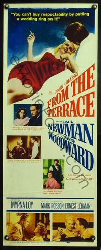 4w184 FROM THE TERRACE insert '60 Paul Newman & sexy smoking Joanne Woodward in sexy nightie!