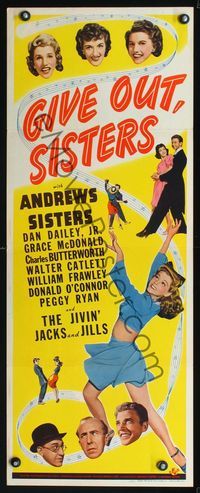 4w194 GIVE OUT SISTERS insert '42 Andrews Sisters, Dan Dailey, Grace McDonald!