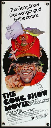 4w206 GONG SHOW MOVIE insert '80 all the stuff Chuck Barris had to keep under his hat, Nelson art!