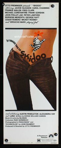 4w551 SKIDOO insert '69 Otto Preminger, drug comedy, sexy image of girl with pants unbuttoned!