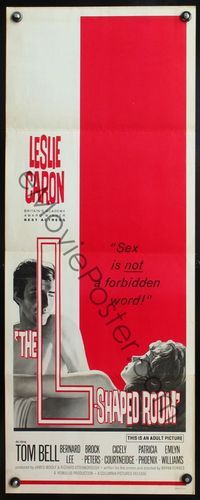 4w319 L-SHAPED ROOM insert '63 sexy Leslie Caron, Bryan Forbes, sex is not a forbidden word!