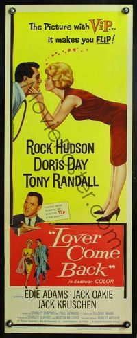 4w318 LOVER COME BACK insert '62 Rock Hudson, Doris Day, Tony Randall, Edie Adams
