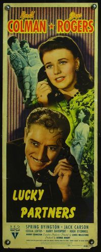 4w320 LUCKY PARTNERS insert '40 different c/u images of Ronald Colman & Ginger Rogers on phone!