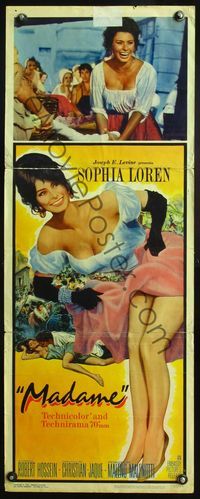 4w327 MADAME SANS GENE insert R63 wonderful art of super sexy Sophia Loren in low-cut dress!