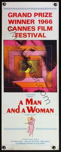 4w330 MAN & A WOMAN insert '66 Claude Lelouch's Un homme et une femme, Anouk Aimee, Trintignant