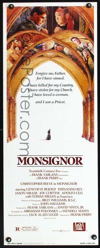 4w353 MONSIGNOR insert '82 religious Christopher Reeve, really cool artwork on ceiling!