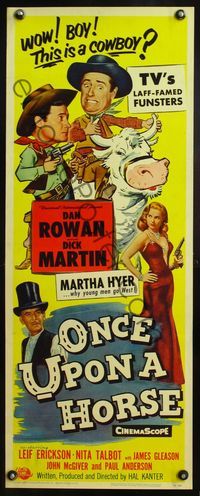 4w383 ONCE UPON A HORSE insert '58 great wacky cartoon art of Rowan & Martin, TV's funsters!