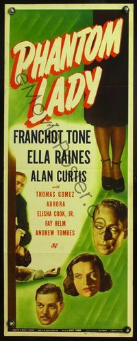 4w416 PHANTOM LADY insert '44 Franchot Tone, sexy Ella Raines, written by Cornell Woolrich!