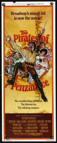 4w420 PIRATES OF PENZANCE insert '83 art of Kevin Kline & Angela Lansbury by Drew Struzan!