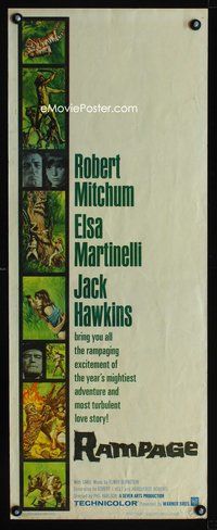 4w455 RAMPAGE insert '63 Robert Mitchum & Elsa Martinelli in the African jungle!