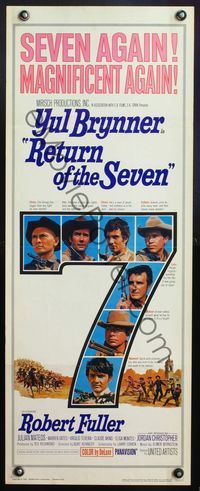 4w463 RETURN OF THE SEVEN insert '66 Yul Brynner reprises his role as master gunfighter!