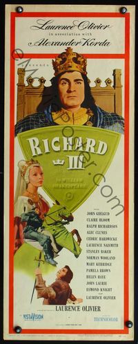 4w468 RICHARD III insert '56 Laurence Olivier as director and in title role, Claire Bloom