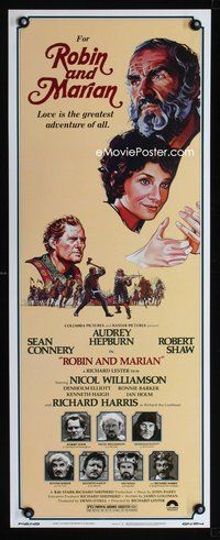 4w483 ROBIN & MARIAN insert '76 art of Sean Connery & Audrey Hepburn by Drew Struzan!