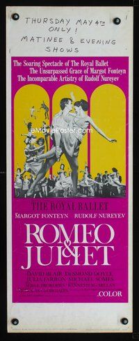 4w489 ROMEO & JULIET insert '66 Margot Fonteyn, Rudolf Nureyev, English ballet version!