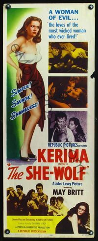 4w529 SHE-WOLF insert '54 Alberto Lattuada's La Lupa, sexy Kerima, May Britt!