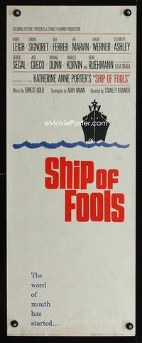 4w531 SHIP OF FOOLS insert '65 Stanley Kramer's movie based on Katharine Anne Porter's book!