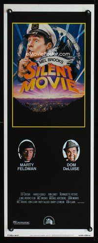 4w537 SILENT MOVIE insert '76 Marty Feldman, Dom DeLuise, art of Mel Brooks by John Alvin!