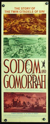 4w564 SODOM & GOMORRAH insert '63 Robert Aldrich, Pier Angeli, wild images of sinful cities!