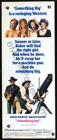 4w569 SOMETHING BIG insert '71 cool image of Dean Martin w/giant gatling gun, Brian Keith
