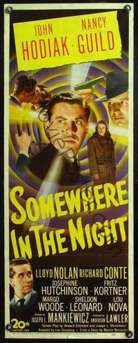 4w570 SOMEWHERE IN THE NIGHT insert '46 John Hodiak, Nancy Guild, cool film noir montage!