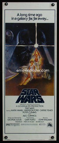 4w593 STAR WARS insert '77 George Lucas classic sci-fi epic, great art by Tom Jung!