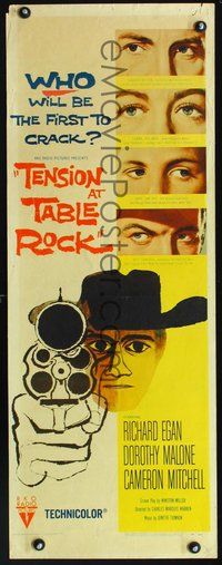 4w651 TENSION AT TABLE ROCK insert '56 great artwork of cowboy pointing gun, the first to crack!
