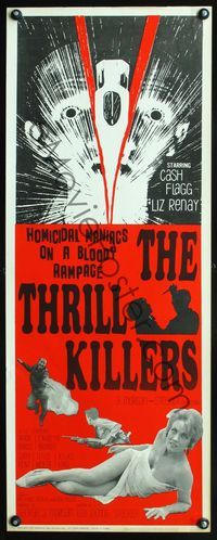 4w667 THRILL KILLERS insert '65 Ray Dennis Steckler, homicidal maniacs on a blody rampage, wild art