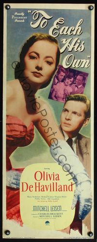 4w673 TO EACH HIS OWN insert '46 great full-length close up of pretty Olivia de Havilland!