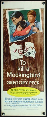4w674 TO KILL A MOCKINGBIRD insert '63 Gregory Peck, from Harper Lee's classic novel!