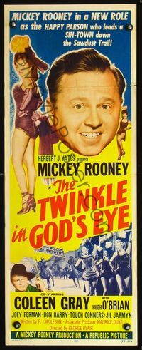 4w690 TWINKLE IN GOD'S EYE insert '55 Mickey Rooney, sexy Coleen Gray, religious western!